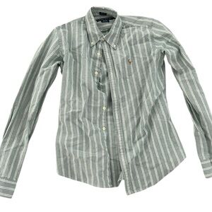 Ralph Lauren Green Striped Button Down Shirt